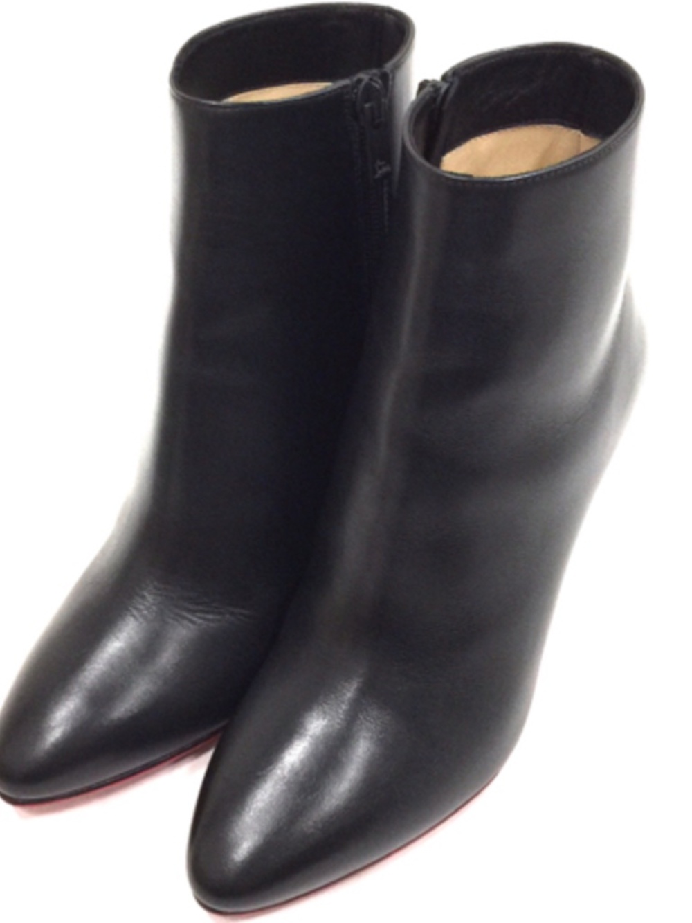 Christian Louboutin So Eleonor 85 Black Leather Ankle Boots Size 37 Italy - Picture 4 of 13